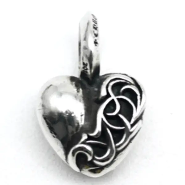 Chrome Hearts Silver Vine Heart Charm Pendant
