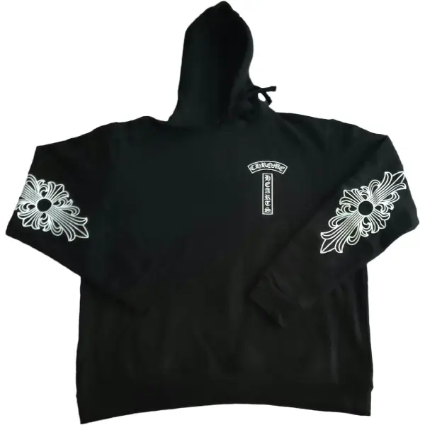 Chrome Hearts Single Floral T Logo Hoodie Black