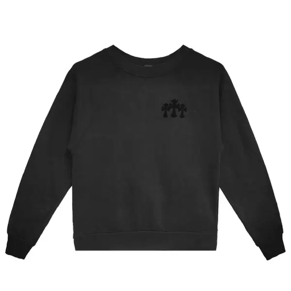 Chrome Hearts Triple Cross CH Letter Black Sweatershirt
