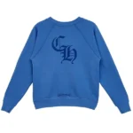 Chrome Hearts Triple Cross CH Letter Blue Sweatershirt