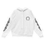 Chrome Hearts Vertical Logo White Pullover Hoodie
