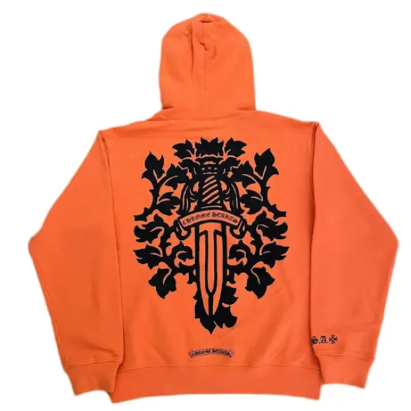 Chrome Hearts Vine Dagger Hoodie Orange/Black