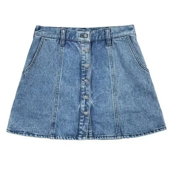 Chrome Hearts Washed Blue Denim Skirt