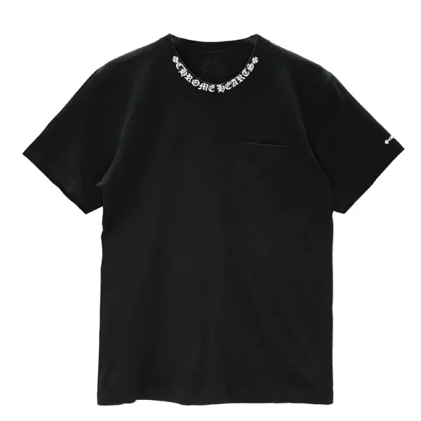 Chrome Hearts Yellow Neck Script Logo Short Sleeve Tee