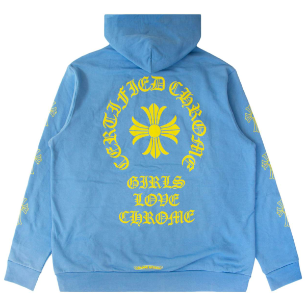 Chrome Hearts x Drake Girls Love Chrome Hoodie Light Blue