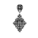Chrome Hearts Silver Cross Dangle Earring Drop
